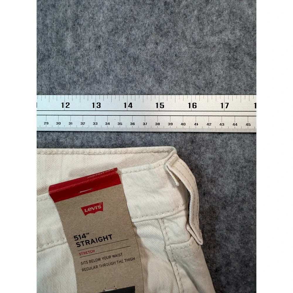 Levis 514 Straight Fit Mens Jeans 32x34 Off White Cream Stretch Denim Pants
